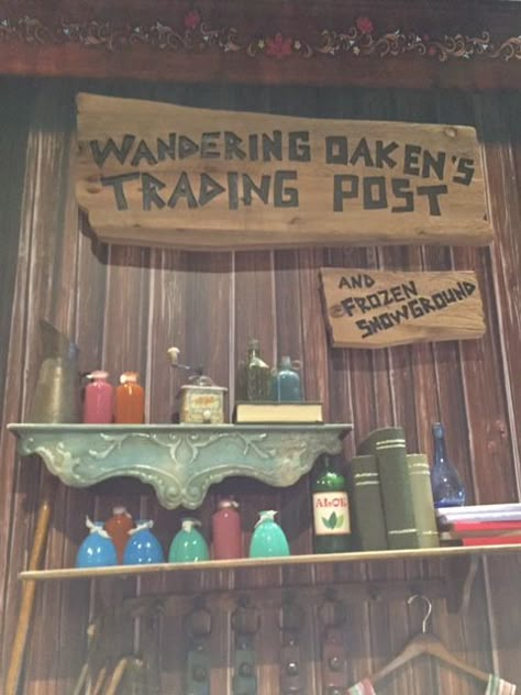 Disney's Wandering Oaken's Trading Post - Living a Disney LifeLiving a Disney Life Oaken Trading Post, Wandering Oaken Trading Post, Frozen Jr Musical Props, Frozen Jr Musical Set Design, Frozen Jr Props, Frozen Musical Set, Frozen Set Design, Frozen Jr Set Design, Frozen Jr Set