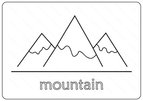 Printable Mountain Coloring Pages PDF Mountain Templates Free Printable, Corduroy Activities, Mountain Coloring Pages, Mountain Craft, Preschool Materials, Addition Coloring Worksheet, Teaching Gratitude, Boys Crafts, Books Pages