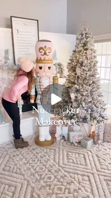 Trish 💕 Beautiful Lifestyle Blogger on Instagram: "It just takes a little bit of magic ✨ (I mean hard work and time 😂) Comment “shop” for links to the nutcracker!!! This is my diy Nutcracker makeover that went viral 2 years ago! It was definitely a lot of work but so worth it! You can turn almost anything into what you like! I love how you can paint things and change the whole look! What do you guys think?? Do you love him??? Anyone remember what I named him??? 
.
DIY nutcracker makeover

Comment SHOP below to receive a DM with the link to shop this post on my LTK ⬇ https://liketk.it/4TS0v #ltkhome #ltkholiday #ltkseasonal
.
.
#nutcracker #diy #diycrafts #diychristmas #tutorial #craftideas #crafty #diyhomedecor #diyprojects #diydecor #diyproject #makeover #christmas #christmasdecor #chri Painting Nutcrackers Diy, Painting A Nutcracker, Paint Nutcracker Diy, Nutcrackers Diy Paint, Nutcracker Makeover, Nutcracker Christmas Aesthetic, Diy Nutcracker Soldier Outdoor, Walmart Nutcracker Makeover, Nutcracker Diy