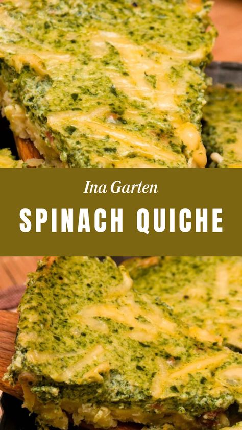 Ina Garten Spinach Quiche Ina Garten Dinner, Easy Spinach Quiche, Spinach Quiche Recipes, Frozen Pie Crust, Spinach Quiche, Spinach Pie, Spinach Egg, Ina Garten Recipes, Frozen Pie