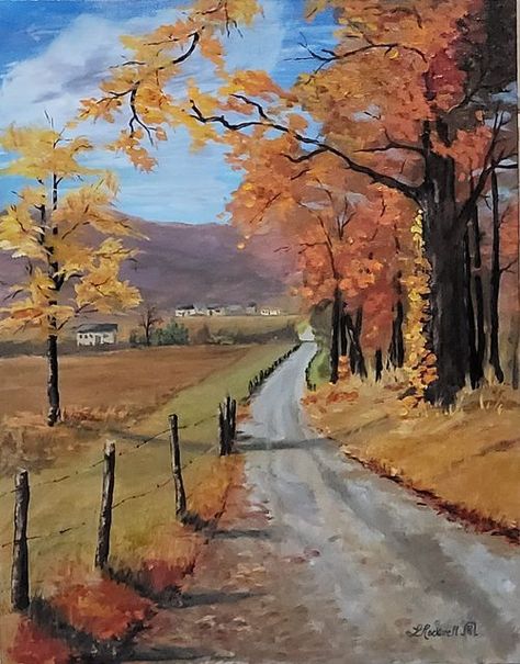 Bob Ross - Painting | Amazing Oil Painting by Lori Brooks Rockwell | Facebook Bob Ross Autumn Paintings, Bob Ross Landscape Paintings, Landscape Paintings Bob Ross, Building Oil Painting, Bob Ross Costume, Bob Ross Landscape, Bob Ross Art, Autumn Landscape Painting, Art Homework