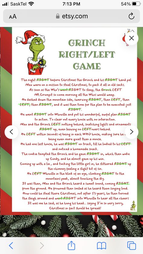 Grinch White Elephant Game, Grinch Christmas Game, Grinch Grab Punch Game, Grinch Left Right Christmas Game, Grinch Gift Exchange Game, Grinch School Activities, Grinch Games For Adults, Grinch Christmas Party Games, Grinch Party Games