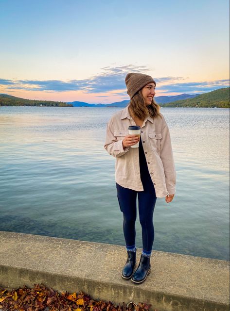 Boots With Small Heel, Shacket Outfit, Carhartt Hat, Corduroy Shacket, Cabin Socks, Leggings With Pockets, Outfit Idea, Fall Outfit, Black Leggings