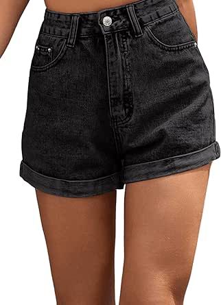 Flat Pattern, High Waisted Denim Shorts, Color Decoration, Short Women Fashion, Shorts Women, Daily Style, Straight Leg Denim, High Waisted Shorts Denim, Denim Shorts Women