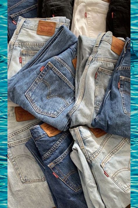 Levi’s Aesthetic, Levis 501 Aesthetic, Thrift Clothes Photography, Denim Flatlay, Jeans Storage Ideas, Levis 501 Outfit, Jeans Storage, Denim 2024, Jean Organization