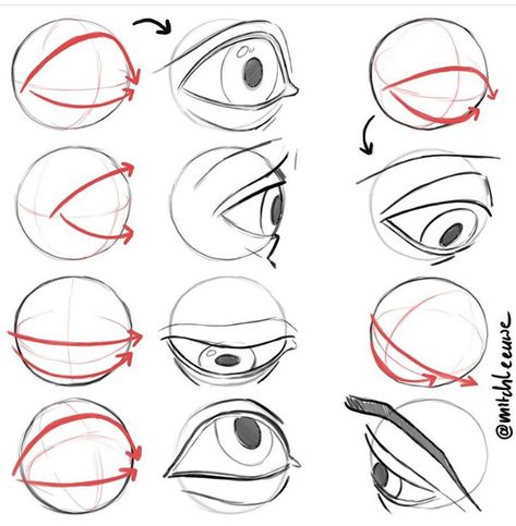 Drawing Eyes Practice, Eyes Looking Up Reference Drawing, Eyes Angles Drawing, Eyes Angles, Eyes Different Angles, Eyes Art Reference, How Draw Eyes, Eyes At Different Angles, Eye Angles