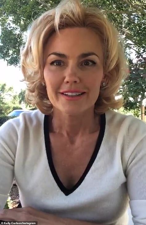 Too short: Kelly Carlson starred as Kimber Henry on 82 episodes of Nip/Tuck when the show aired from 2003 until 2010. And the 44-year-old star was 'upset' when she was cut from the popular series, she admitted during an Instagram Live interview this week Kimber Henry, Kelly Carlson, Short Blonde, Blonde Bombshell, Short Blonde Hair, Medium Hair Cuts, Instagram Live, Pixie Hairstyles, Too Short