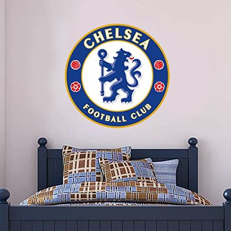 Chelsea Football Club Official Wall Mural Sticker + Chels... https://www.amazon.co.uk/dp/B07CKCY9DB/ref=cm_sw_r_pi_dp_U_x_WUSyCbFY8G1PB Chelsea Bedroom, Blue Wall Stickers, Football Chelsea, Chelsea Champions, Football Bedroom, Furniture Wallpaper, Wallpaper Office, Football Wall Art, Entertainment Wall