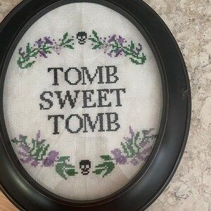 Tomb Sweet Tomb Cross Stitch, Gothic Cross Stitch, Tomb Sweet Tomb, Gothic Cross, Gothic Crosses, Haunted Mansion, Self Made, Stitch Embroidery, My Boards