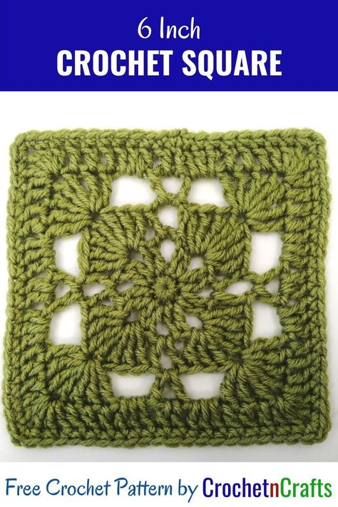 Free crochet pattern for a lacy 6.5 inch crochet afghan square. It's a pretty lace that will look great in a colorful blanket. #crochet #afghansquare #square #crochetsquare #freecrochetpattern #crochetncrafts #rhelena Crochet Borders For Blankets, Motifs Afghans, Granny Square Häkelanleitung, Motifs Granny Square, Crochet Squares Afghan, Granny Square Crochet Patterns Free, Confection Au Crochet, Crochet Blocks, Crochet Afghans