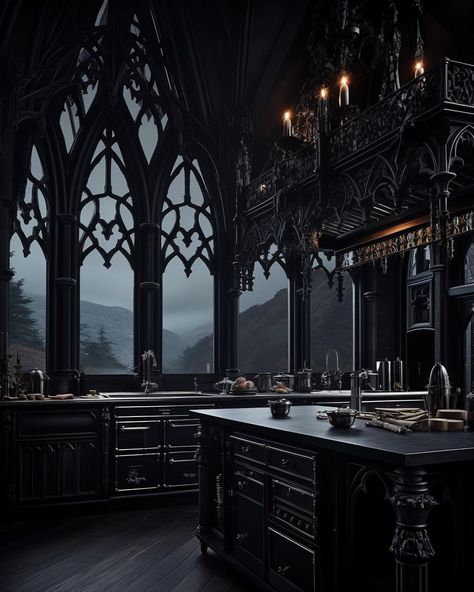 Gothic House Aesthetic, Gothic Mansion Interior, Gothic Victorian House Interior, Goth Interior Design, Victorian Gothic House, Gothic Victorian House, Gothic Homes, Vampire House, Goth Houses