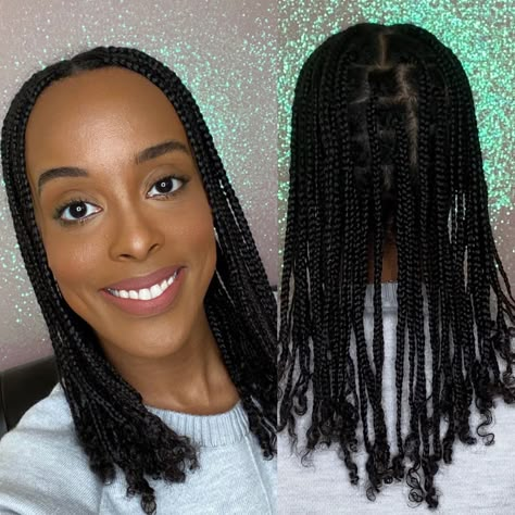 Mini Box Braid Tutorial Long Mini Braids, Mini Box Braids Natural Hair, Mini Braids With Extensions, Box Braids No Extensions, Mini Braids Hairstyles, Mini Box Braids, Mini Braids On Natural Hair, Skl Hairstyles, Natural Hair Box Braids