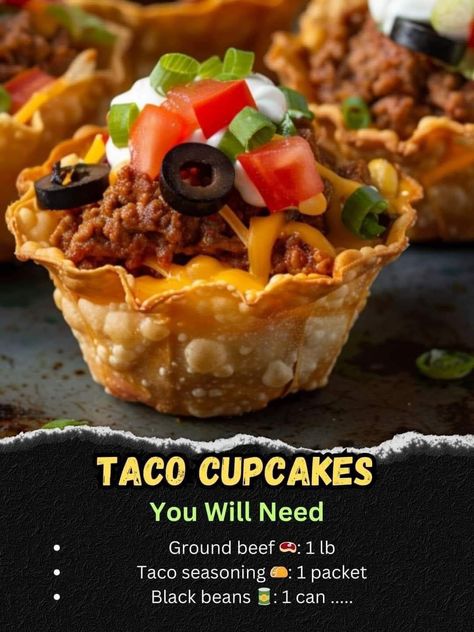 Fun Family Dinners, Taco Cupcakes, Healthy Dinner Recipe, Mini Tacos, Martha Stewart Recipes, Taco Fillings, Taco Night, Grandmas Recipes, Family Dinners