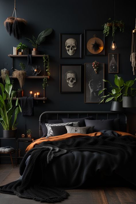 Bed Interior, Dark Home Decor, Sleep Sanctuary, Bed Design Modern, Fall Bedroom, Black Bedroom, Level Design, Themed Decor, Gothic Home Decor