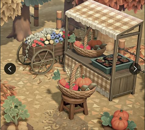 Acnh Art Area Ideas, Animal Crossing Farm Core Ideas, Farm Core Acnh Codes, Farm Inspo Acnh, Acnh Farm Stall Design, Acnh Cottagecore Market, Acnh Mushroom Farm, Acnh Farm Inspiration, Acnh Inspo Cottagecore