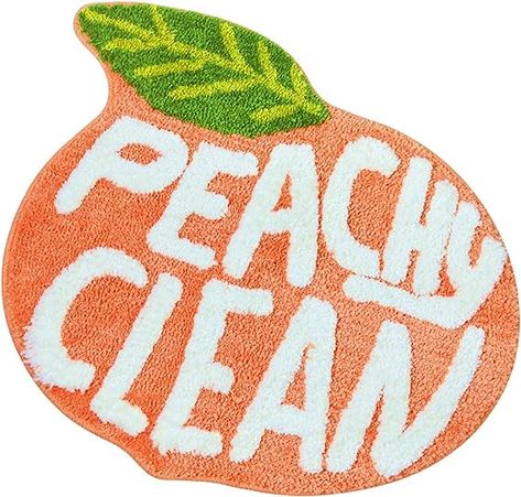 Peachy Clean Bath Mat, Bathroom Area Rugs, Peach Bathroom, Bedroom Children, Coral Fabric, Floor Area Rugs, Bathroom Items, Cute Home Decor, Bathroom Makeover