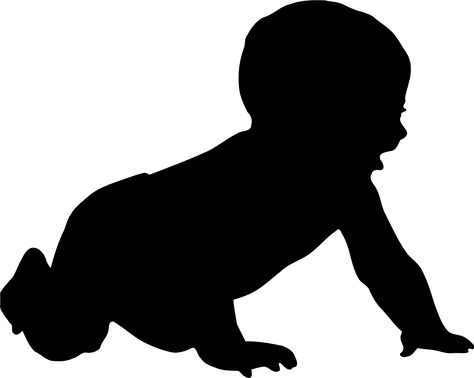 Baby silhouette by @gringer, Silhouette of baby_01 by kotik, edges filled in with Gimp, converted to all black, then traced and cleaned up slightly in Inkscape, on @openclipart Fairy Templates, Superhero Clipart, Baby Superhero, Baby Silhouette, Silhouette Frames, Free Clipart Images, Emma Frost, Silhouette Clip Art, Book Folding Patterns