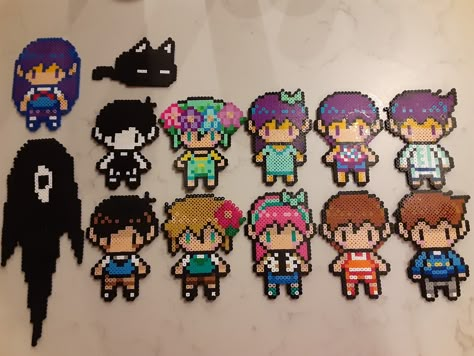 Omori Fuse Beads, Basil Omori Perler Beads, Perler Bead Patterns Omori, Captain Spaceboy And Sweetheart, Toothless Perler Bead Patterns, Saiki K Perler Beads, Sweetheart X Spaceboy, Genshin Perler Beads, Perler Bead Art Ideas