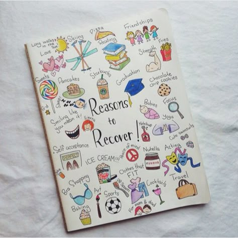 Recovery Scrapbook Ideas, Recovery Journal Page Ideas, Recovering From Ed, Reasons For Recovery, Reasons To Recover Eating, Abandonment Issues Healing Journal, Reasons To Study, Recovery Books, Recovery Memes