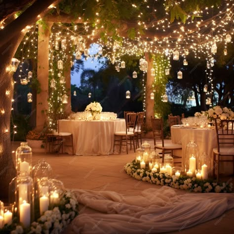 Wedding Stock Photos, Wedding Places Outdoor, Outdoor Wedding Aesthetic, Romantic Dinner Decor, Ethereal Garden Wedding, Sangeet Stage, Photo Garden, Romantic Backyard, Civil Marriage