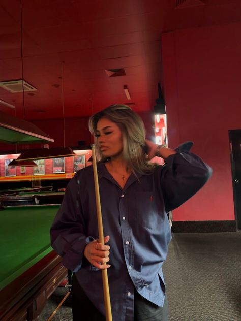 Play Pool, Pool Table, Minimalist Outfit, Night Time, Influencer, Casual Outfits, Pool, Let It Be, Hair Styles