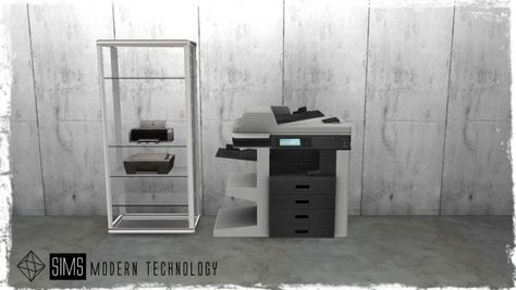 Sims Modern Technology: Copy Machine and Printer Set • Sims 4 Downloads Sims 4 Cc Objects, Copy Machine, Sims 4 Piercings, Chain Skirt, David Sims, Office Printers, The Sims 4 Download, Sims 4 Downloads, Best Sims