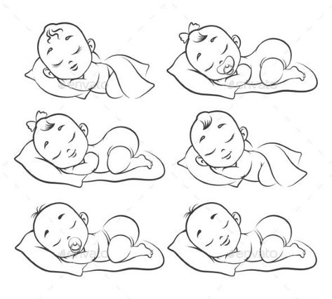 Newborn Baby Sketch for $8 #designcollection #design #graphics #Envato #vector #GraphicDesign #designresource #VectorIllustration #graphicresource #VectorGraphic #VectorDesign Baby Illustration Art Newborn, Newborn Sketch, Newborn Baby Drawing, Sleep Illustration, Sketch Cloud, Sleeping Babies, Happy Human, Baby Sketch