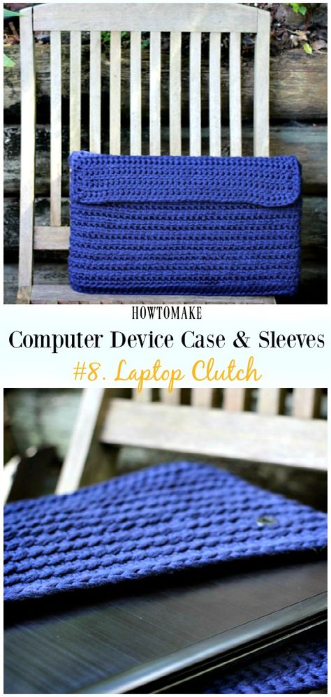 Laptop Clutch Free Crochet Pattern - #Crochet Computer #Device Case Cozy Sleeves Free Patterns Laptop Case Crochet Pattern, Crocheted Laptop Case, Macbook Crochet Case, Crochet Laptop Sleeve Pattern Free, Crochet Computer Sleeve, Crochet Computer Case, Camper Crochet, Crochet Laptop Bag, Crochet Tablet Cover