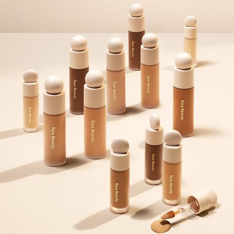 Rare Beauty by Selena Gomez’s Instagram photo: “Liquid Touch Brightening Concealer has a unique, oversized applicator, you can apply it in more ways than one. Sweep it onto larger areas…” Rare Beauty Concealer, Selena Gomez Makeup, Brightening Concealer, Foundation Swatches, Rare Beauty By Selena Gomez, Rare Beauty, Concealer Brush, Makeup Base, Fenty Beauty