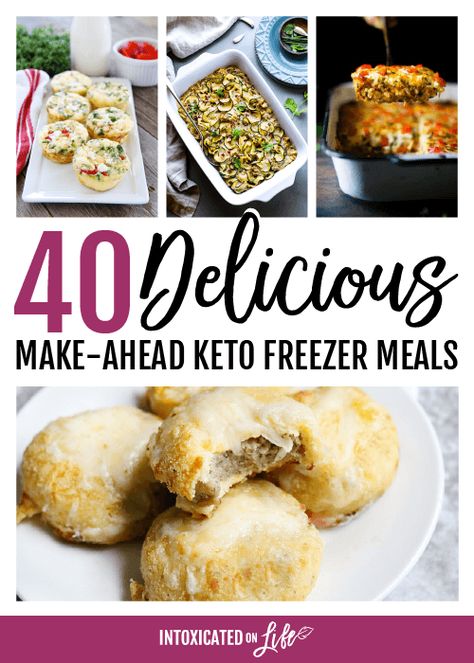 40 Delicious Make Ahead Keto Freezer Meals Make Ahead Keto, Low Carb Freezer Meals, Keto Freezer Meals, Paleo Crockpot, Freezer Meal, Keto Meal Prep, Freezer Cooking, Paleo Breakfast, Make Ahead Meals