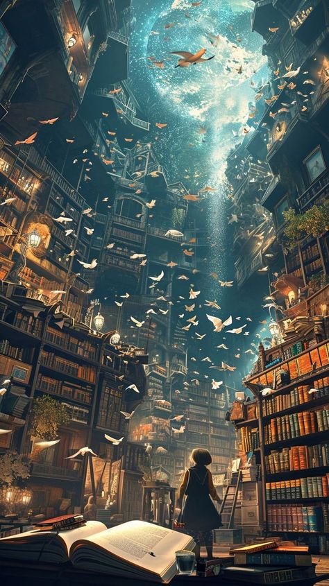 Endless Library Aesthetic, Art Wallpaper Iphone Vintage, Disney Nature Wallpaper, Hidden World Aesthetic, Fantasy Book Aesthetic Wallpaper, Library Phone Wallpaper, Magic Library Art, Magical Library Aesthetic, Fantasy Library Wallpaper