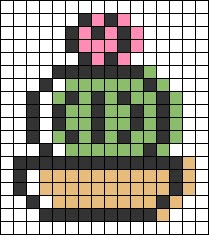 Plant Grid Pattern, Pixel Art Ideas Simple, Cactus Pixel Art Pattern, Plants Pixel Art, Pixel Succulent, Pixel Art Plants, Plant Pixel Art, Pixel Art Flower, Simple Keychain