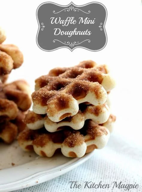 Mini Waffle Donuts Mini Waffle Iron Recipes, Donut Waffles, Mini Waffle Recipes, Waffle Business, Waffle Iron Cookies, Dash Waffle Maker, Waffle Maker Ideas, Mini Waffle Maker Recipes, Mini Waffle Recipe