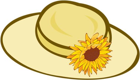 Garden Hat, Hat Clipart, Sunflower Clipart, Outback Hat, Gardening Hat, Types Of Hats, Hat Clip, Yellow Hat, Hat Clips