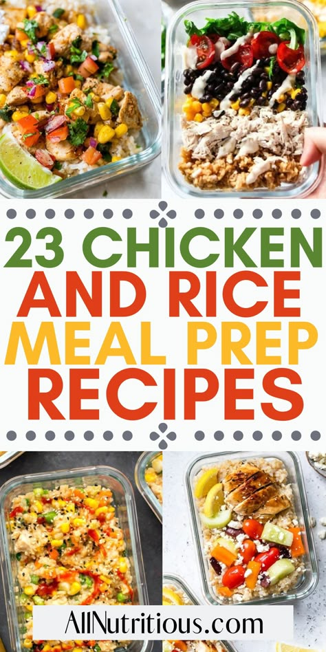 If you are bored with plain chicken meal prep recipes you need to incorporate these yummy healthy meal preps into your healthy diet. Make these easy chicken and rice meal prep ideas this week and enjoy more delicious meal prep lunch ideas. Rice Meal Prep Ideas, Chicken And Rice Meal Prep, Chicken Bowl Meal Prep, Chicken Meal Prep Recipes, Rice Meal Prep, Meal Prep Lunch Ideas, Easy Picnic Food, Meal Prep Menu, Easy Chicken And Rice