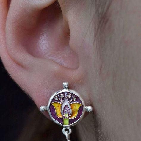 Enamel earrings