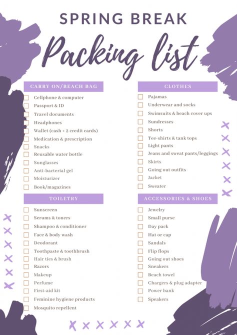 Miami Spring Break, Spring Break Mexico, Spring Break Packing List, Spring Break Packing, Spring Break Essentials, Beach Vacation Packing List, Packing Hacks, Carry On Packing, Packing Essentials