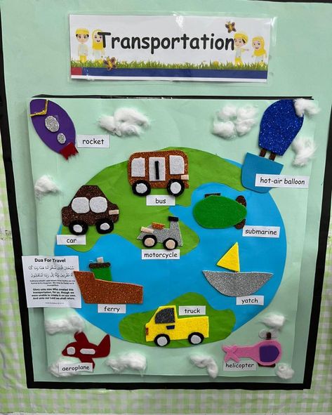 Airplane Classroom Door, Transportation Projects For Preschool, Transportation For Kindergarten, Transport Crafts For Kids Preschool, Theme Poster, Transportation Crafts, Classroom Charts, Transportation Preschool, Sunset Quotes Instagram