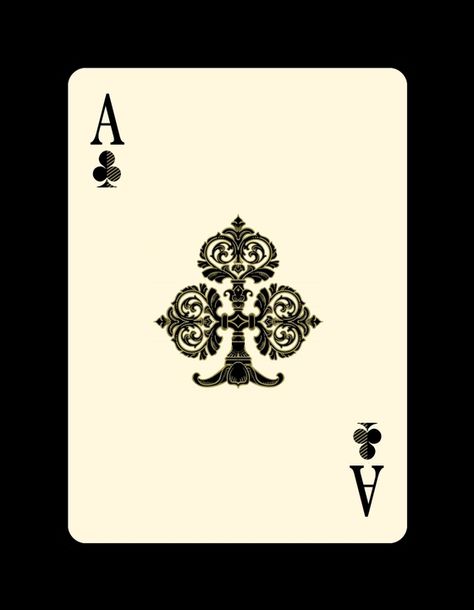 Clubs- The Suit of Innovation. Control of technology. Used by Darien Clover Ace Of Clubs Tattoo, Clubs Card, Diwali Art, Ace Tattoo, Deck Cards, Card Suits, Play Your Cards Right, Clover Tattoos, Custom Playing Cards