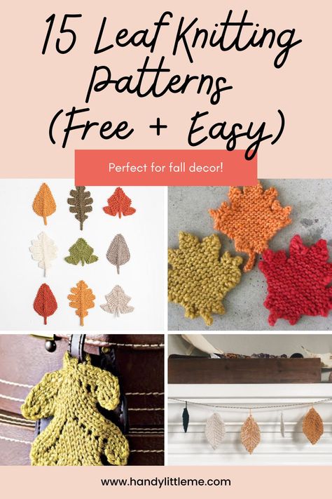 Knit Pinecone, Free Fall Knitting Patterns, Knit Leaf Pattern, Knitted Leaf Pattern Free, Knit Leaves Free Pattern, Knitting Leaves, Leaf Knitting Pattern Free, Knitted Leaves Free Pattern, Knitted Flowers Free