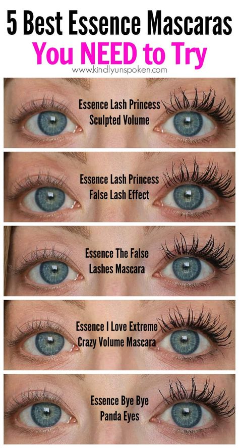 Wondering which mascara is the best Essence Mascara? Check out the 5 Best Essence Mascaras you need to try, with a lash comparison and video try-on! Best of all these drugstore mascaras are only $5! #drugstoremascaras #drugstoremakeup #mascara #essence Best Essence Mascara, Mascara Design Ideas, Best Essence Products, Best Smudge Proof Mascara, Mascara Essence, Essence Mascara, Best Drugstore Mascara, Smudge Proof Mascara, False Lash Effect Mascara