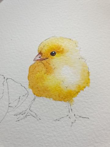 Easter Watercolour Painting, Easter Watercolor Tutorial, Watercolor Baby Chicks, Easter Chick Painting, Cute Watercolor Animals Simple, Easter Watercolor Ideas, Easter Watercolour Card, Watercolour Painting Cards, Easy Easter Watercolor Cards