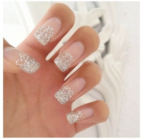 ❤ Nail Art Paillette, Xmas Nail, French Manicures, Sparkle Nails, Fabulous Nails, Glitter Nail Art, Love Nails, Wedding Nails, How To Do Nails