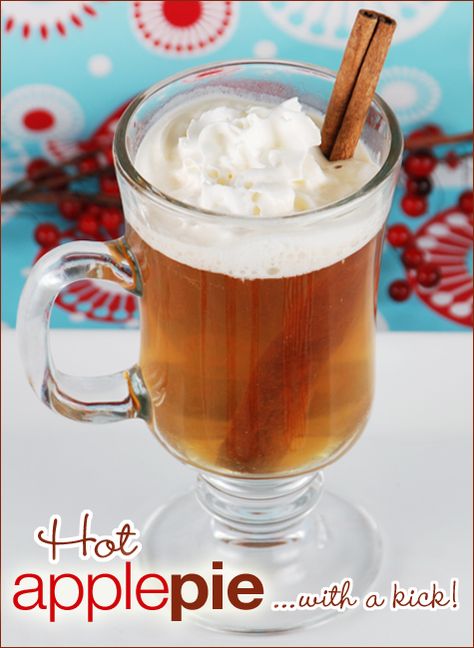 Holiday Cocktail: Hot Apple Pie // Hostess with the Mostess® Apple Pie Drink, Apple Pie Cocktail, Grain Alcohol, Cider Recipe, Hot Apple Cider, Fancy Drinks, Winter Drinks, Fall Drinks, Hostess With The Mostess