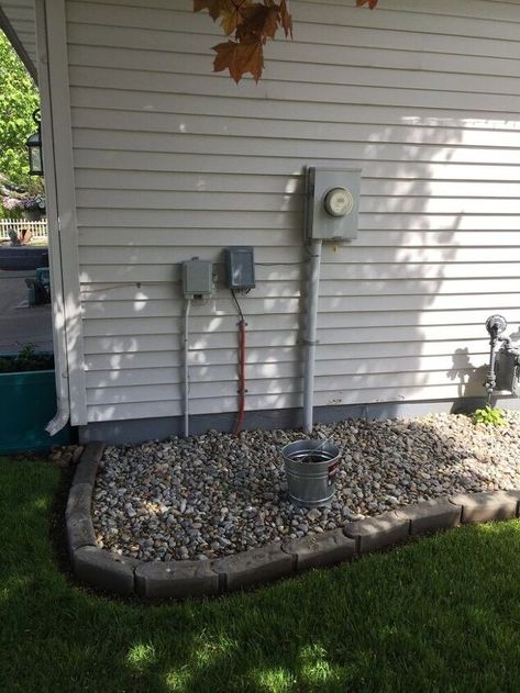 Ways To Hide Outdoor Electrical Boxes, Covering Meters On House, Covering Outdoor Electrical Boxes, Ways To Hide Utility Boxes On House, Hiding Meters Outside, Trellis To Hide Utilities, Cover Up Electrical Box Outside, How To Hide Outdoor Utility Boxes, Hide Utility Box On House