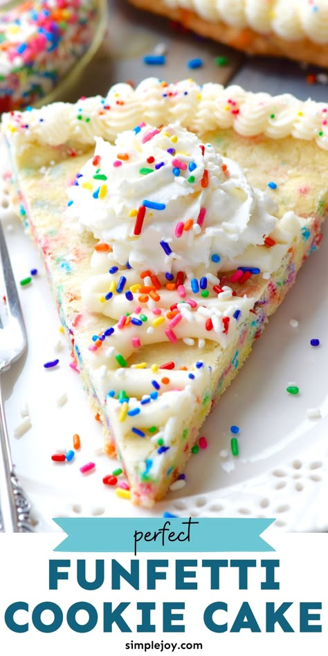 What To Make With Funfetti Cake, Birthday Cake Desserts, Cookie Mix Cookie Cake, Birthday Cake Pie, Lemon Cookie Cake, Cookie Cake Flavors, Mini Cookie Cake Recipe, Birthday Cake Cookie Cake, Sprinkle Cookie Cake