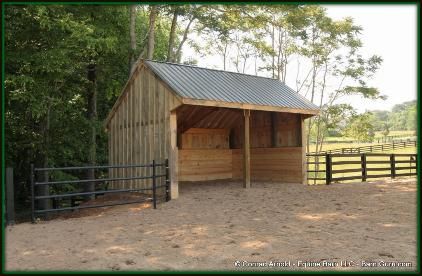 Board & Batten Horse Run - In - Georgia Horse Barn Builder Horse Run In Shed Plans, Horse Run In Shelter Simple, How To Build A Run In Shed For Horses, Run In Shelter For Horses, Run In Shed For Horses Plans, Lean To Shed For Horses, Run In Horse Shelter, Diy Horse Shed, Simple Horse Shelter