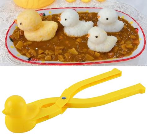 PRICES MAY VARY. 【Duck Rice Mold】Duck rice mold that allows you to quickly make sushi, so that kids and adults can enjoy the fun of the process of making the duck-shaped rice ball with onigiri mold 【Durable & Anti-Stick】The surface of the sushi maker mold can effectively prevent the rice from sticking to the mold, and it can be used multiple times 【Easy to use】Simply fullfill the duck mold with rice, and press it gently,then you can get a cute rice balls. 【Fun to play】The rice ball mold can not Cute Rice Balls, Fun Things To Buy, Onigiri Mold, Duck Rice, Rice Mold, Diy Sushi, Sushi Maker, Food Art For Kids, Kawaii Cooking