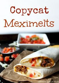 Copycat Meximelts.  Made these 4-2-15.  I used store bought pico which had green pepper but they were still super easy to make and tasted delicious. ~JCheshire Crockpot Recipes Beef Stew, Diner Recept, Queso Dip, Good Eat, Think Food, Beef Recipes Easy, Cat Recipes, Beef Recipes For Dinner, Taco Bell