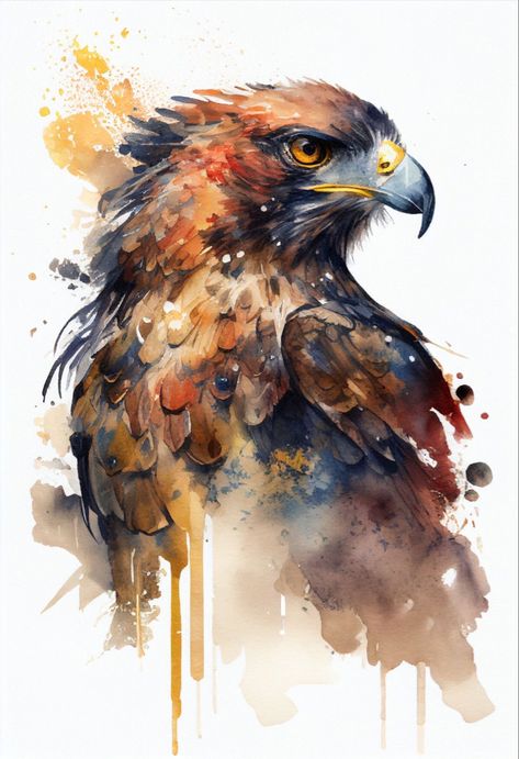 Andrew Simoson | WATERCOLOR | Hawk Watercolor Hawk, Birds Watercolor, Painted Birds, Eagle Painting, Prophetic Art, Watercolor Pictures, Canvas Painting Designs, Watercolor Sketchbook, Watercolor Painting Techniques